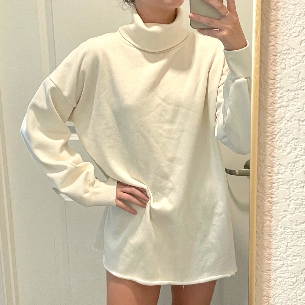 Pretty Little Thing White Turtle Neck Dress
